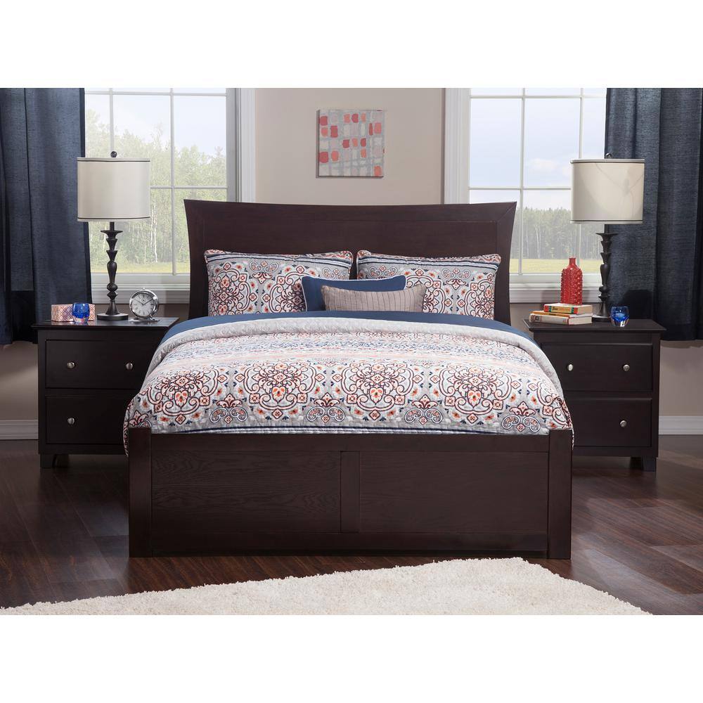 Metro Queen Dark Wood Platform Bed with Storage Drawers