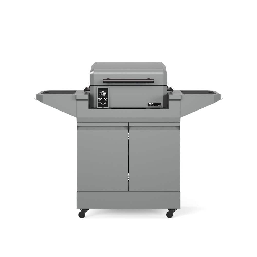 Emberwood Pellet Smoker with Grill and Prep Cart in Gray