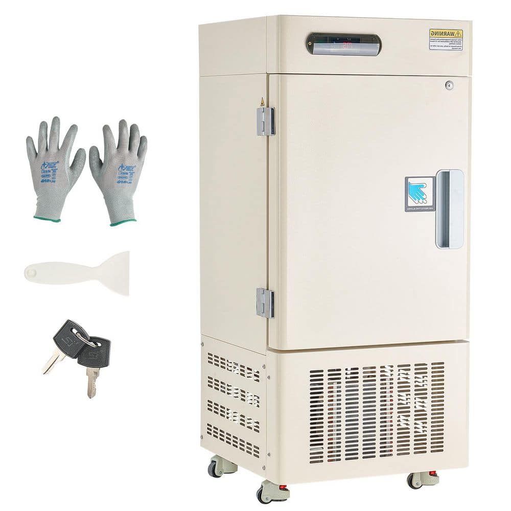 Ultra Low Temp Freezer, 21.7 in. 0.99 cu. ft. Retro Mini Refrigerator in White with Drawer Freezer and Digital Display
