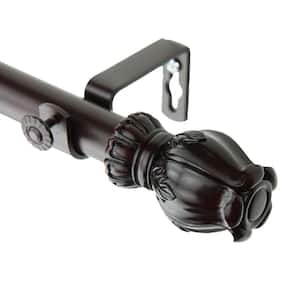 28 in. - 48 in. 1 in. Regent Single Curtain Rod Set in Mahogany