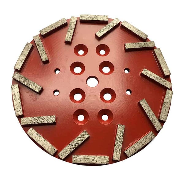 Diamond Grinding Disc Blade Plate for Floor Grinders, 10" W, 20 Turbo Segmented Rim, Diamond Blade #25/30 Grit, (1-Pack)