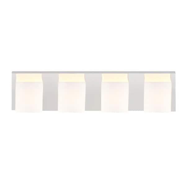 Satin Nickle 4 Light Bathroom Sconce With Satin Nickel Finish