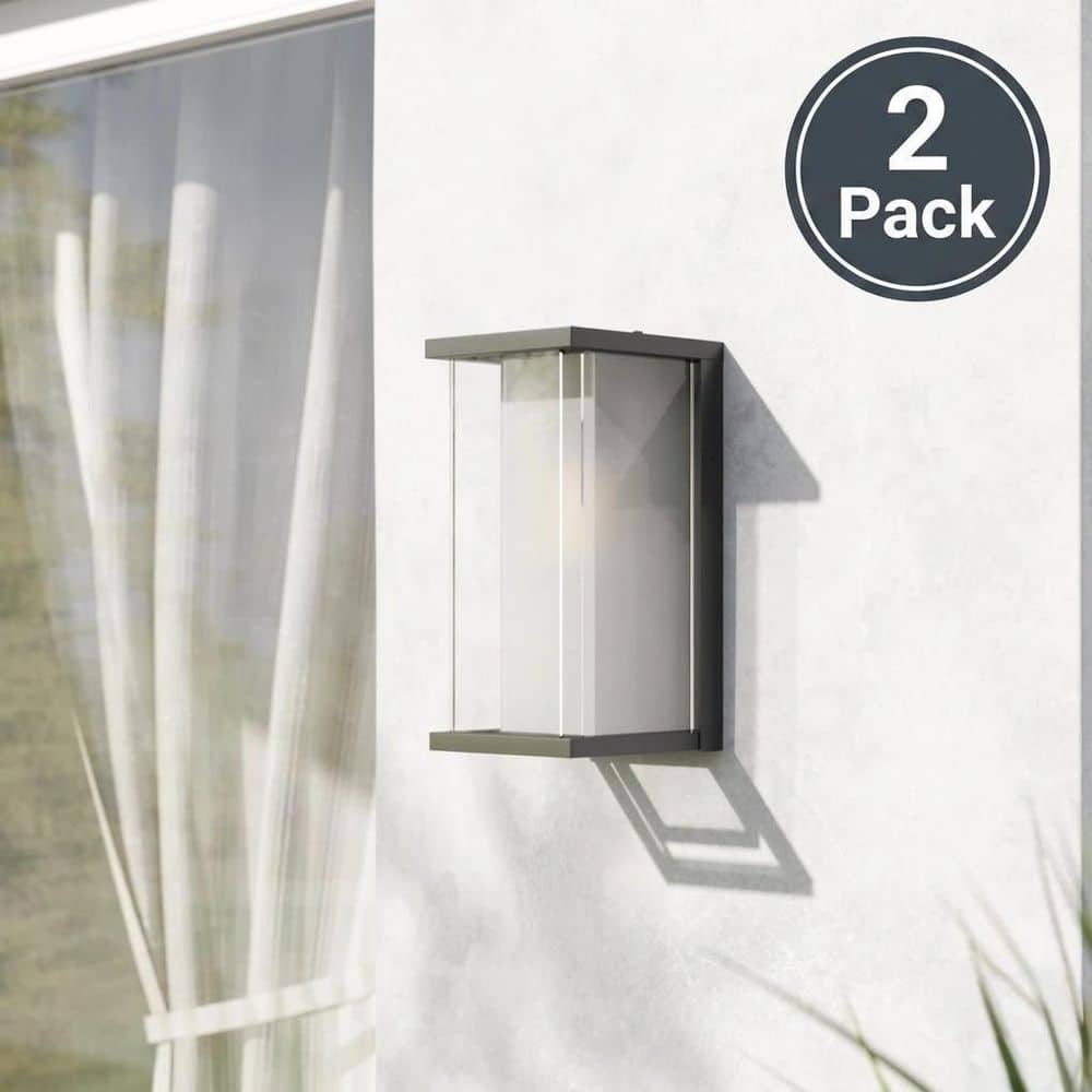 Maxax Montpelier 1-Light Black Hardwired 12.6 in. H Outdoor Sconce