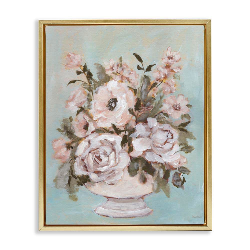 Sophisticated Flower Bouquet by Amanda Hilburn Gold Floater Frame Nature Graphic Art Print 31 in. x 25 in. price history on PriceWatchPro
