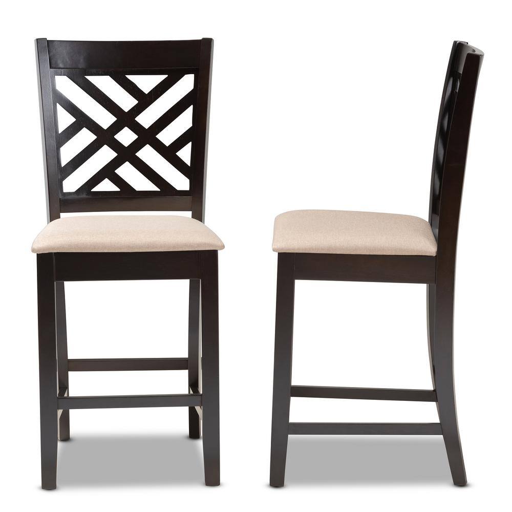 Espresso Brown Wood Counter Height Pub Chair Set