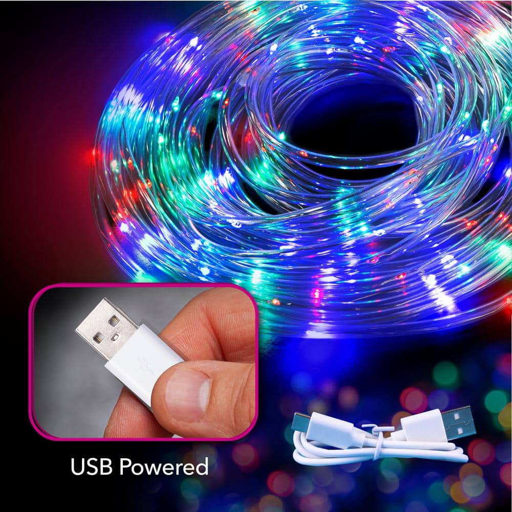 25 Ft Multicolor LED Solar Powered Outdoor Rope Lights