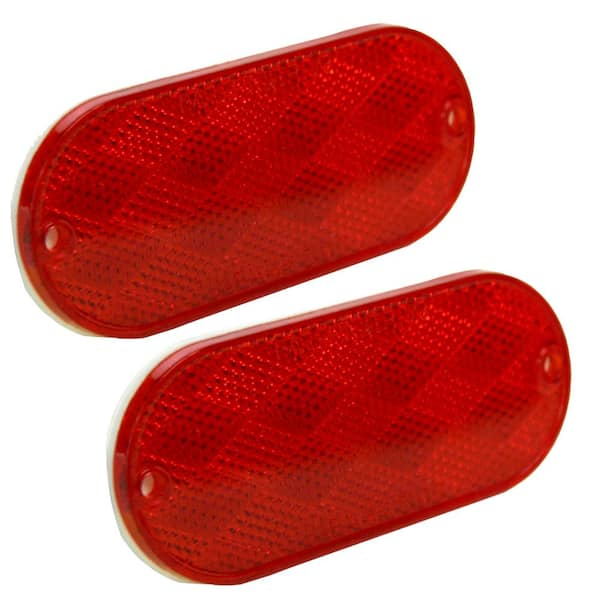 Blazer International 4-1/2 in. Oblong Red Self-Adhesive Reflectors (2-Pack)