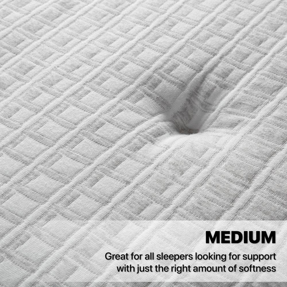 Contemporary White/Gray Cal. King Innerspring Gel Memory Foam Mattress