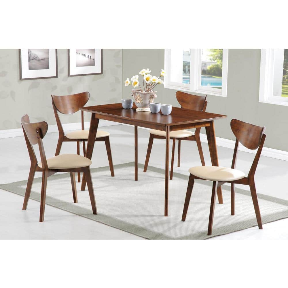 Coaster Kersey 5-piece Chestnut and Tan Dining Set 103061-S5 - The Home ...