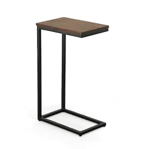 Aggie 16 in. Chestnut and Black 25.25 in. High Rectangle Wood Top End Table