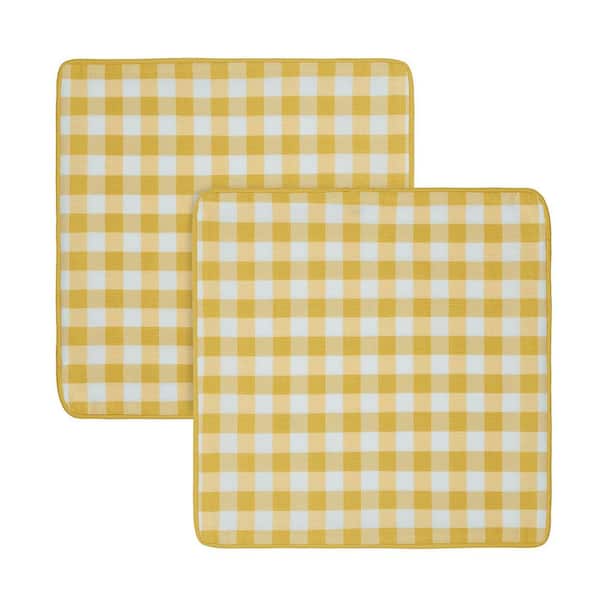 ACHIM Buffalo Check Yellow Woven 18 in. x 18 in. Throw Pillow Covers (Set of 2)