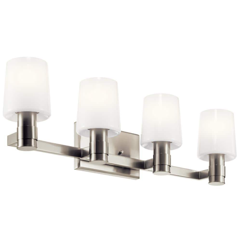 KICHLER Adani 30 in. 4Light Brushed Nickel Soft Modern Bathroom Vanity