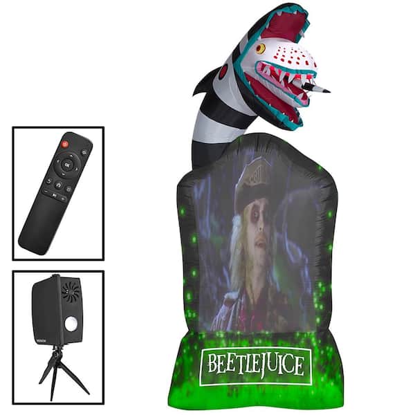 Unbranded 9 ft. Inflatable Living Projection Beetlejuice Tombstone WB Airblown