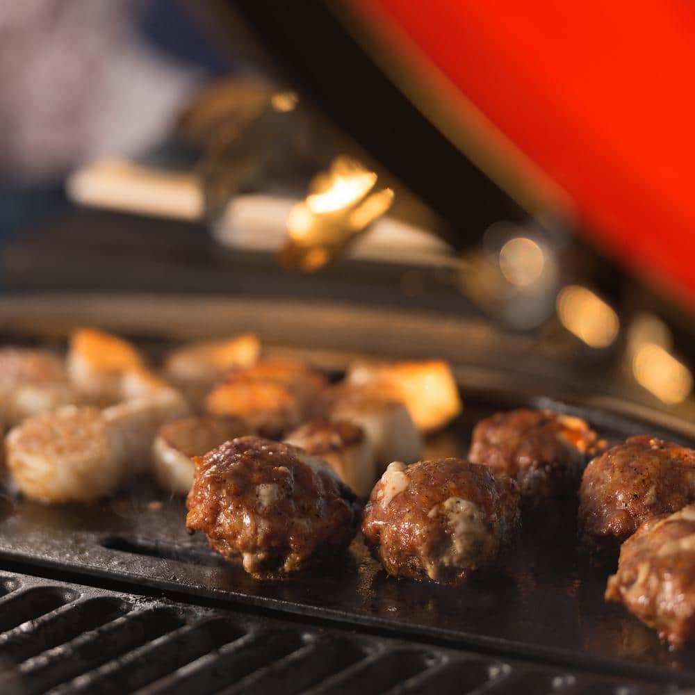 Black Cast Iron Half-Moon Reversible Griddle for 24-inch Grill