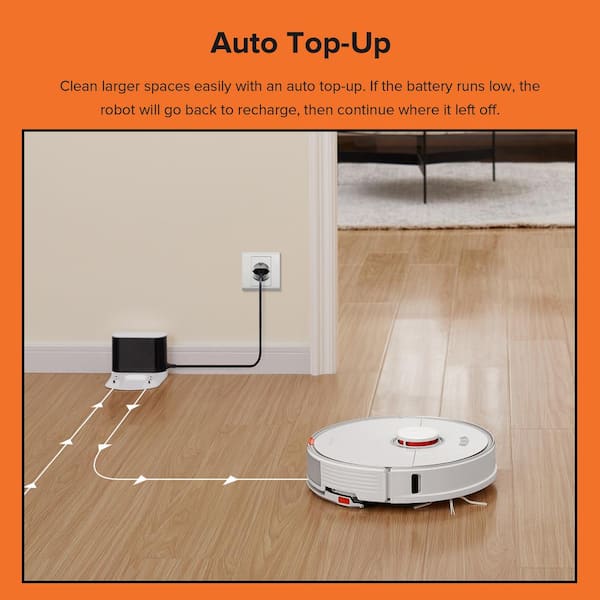ROBOROCK S7-WHT Robot Vacuum with Sonic Mopping, LiDAR Navigation, Bagless, Washable Filter, Multisurface in White S7-WHT - The Home Depot