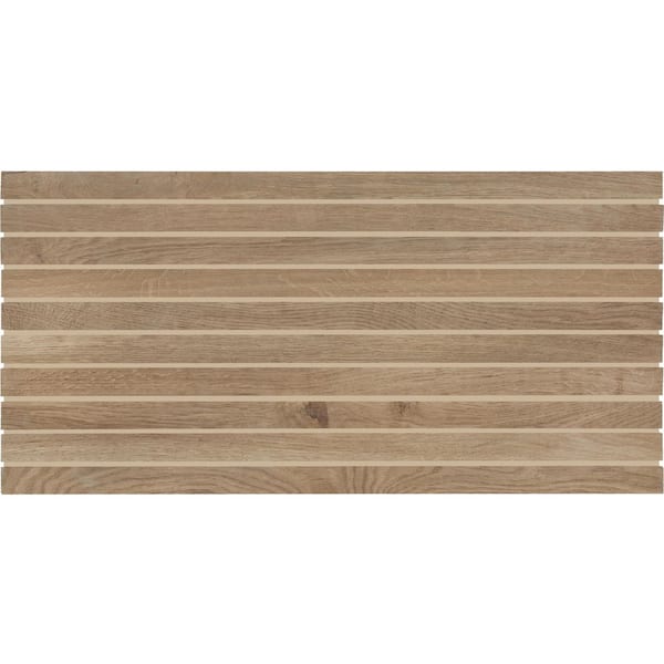 Acreage Palomino 12 in. x 24 in. Matte Porcelain Wood Look Mosaic Floor and Wall Tile (7.56 sq. ft./ Case)