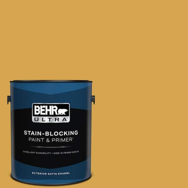 BEHR ULTRA 1 gal. #M290-6 Plantain Chips Satin Enamel Exterior Paint & Primer