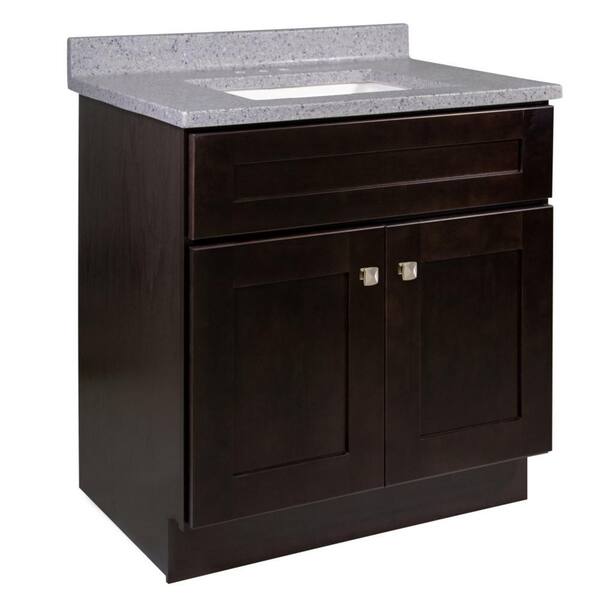 Design House Brookings 31 in. 2-Door Bathroom Vanity in Espresso with Cultured Marble Moonscape Top (Ready to Assemble)