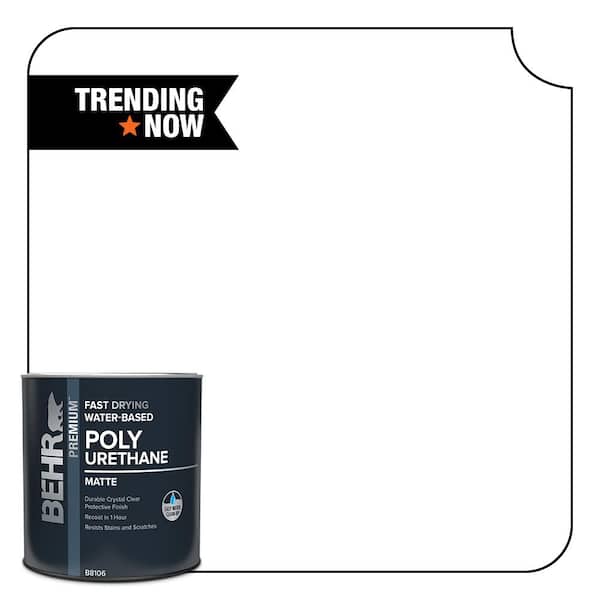 BEHR 1 qt. Matte Clear Fast Drying Water-Based Interior Polyurethane