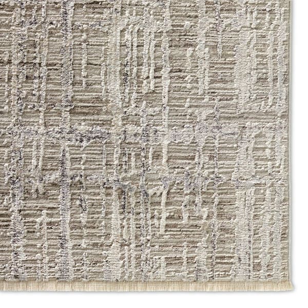 Sovis Light Gray/Ivory 8 ft. 10 in. x 12 ft. 7 in. Abstract Rectangle Area Rug