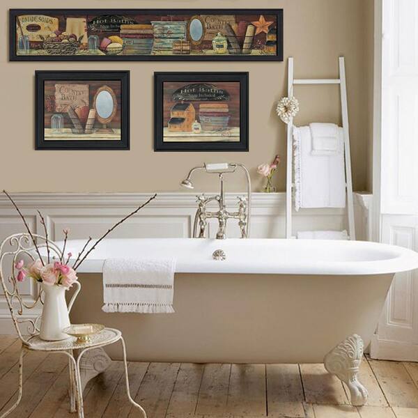 Unbranded 17 in. x 67 in. "Country Bath II" by Pam Britton Printed Framed Wall Art