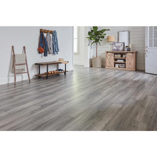 Take Home Sample - Azalea Gray Oak Waterproof Laminate Floor Tile Flooring