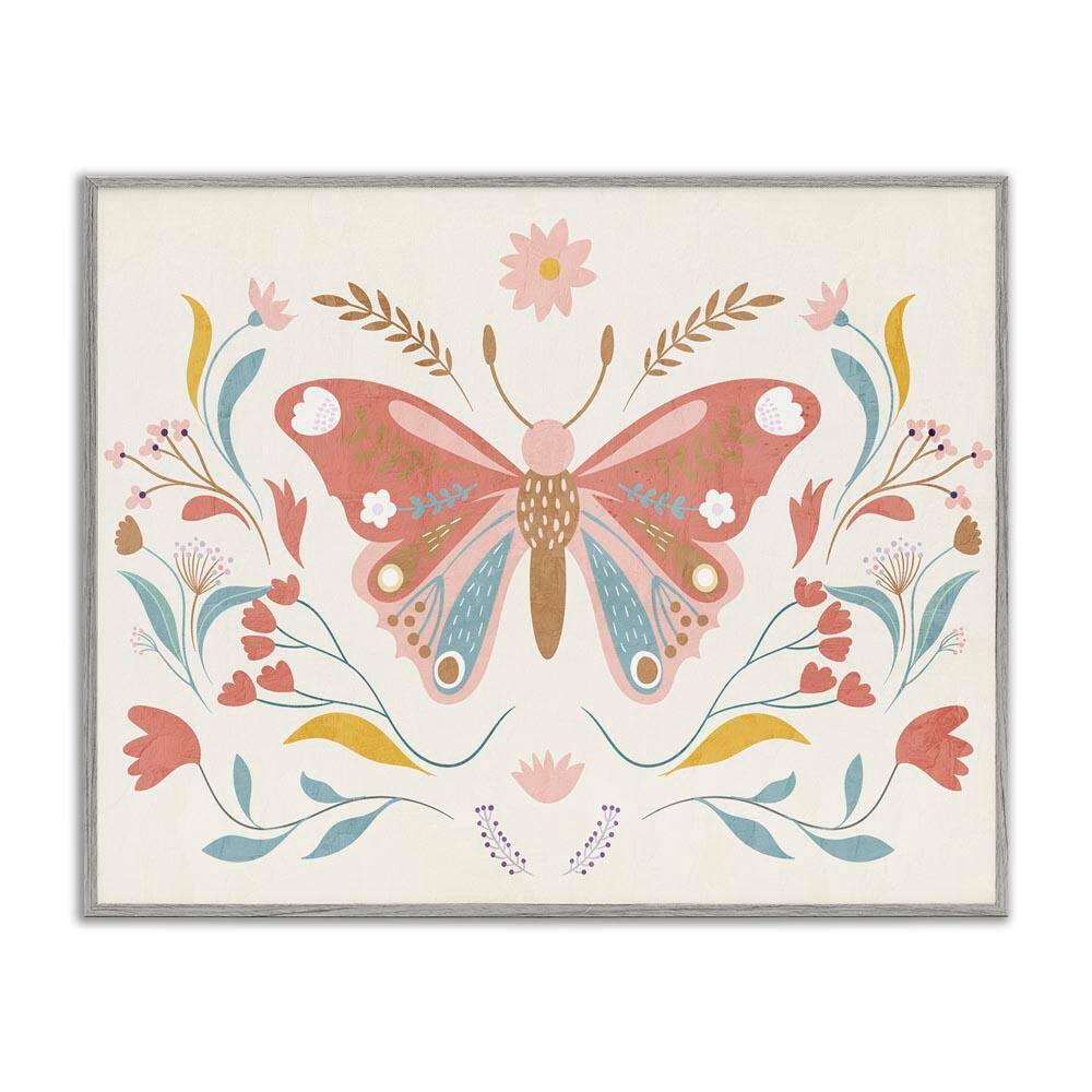 Boho Folk Butterfly by Kim Allen Gray Framed Animal Giclee Art Print 24 in. x 30 in. price history on PriceWatchPro
