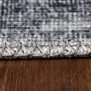 Bernadette Charcoal 3 X 8 ft. Loomed Oriental Polyester Runner Area Rug