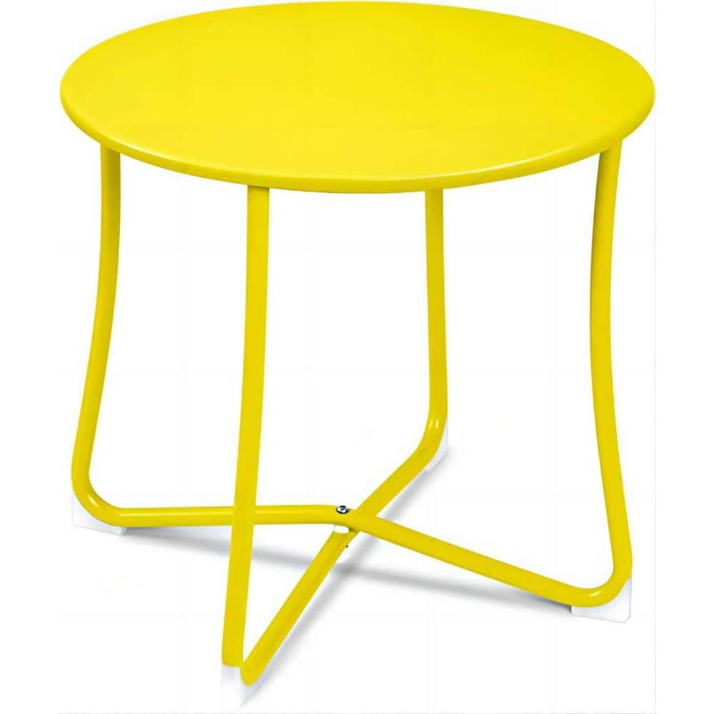 Metal Patio Side Table 18 x 18 Heavy Duty Weather Resistant Anti-Rust 