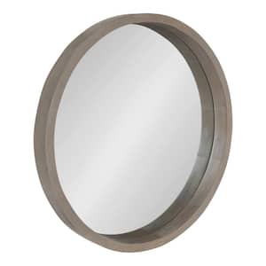 Medium Round Gray Classic Mirror (22 in. H x 22 in. W)