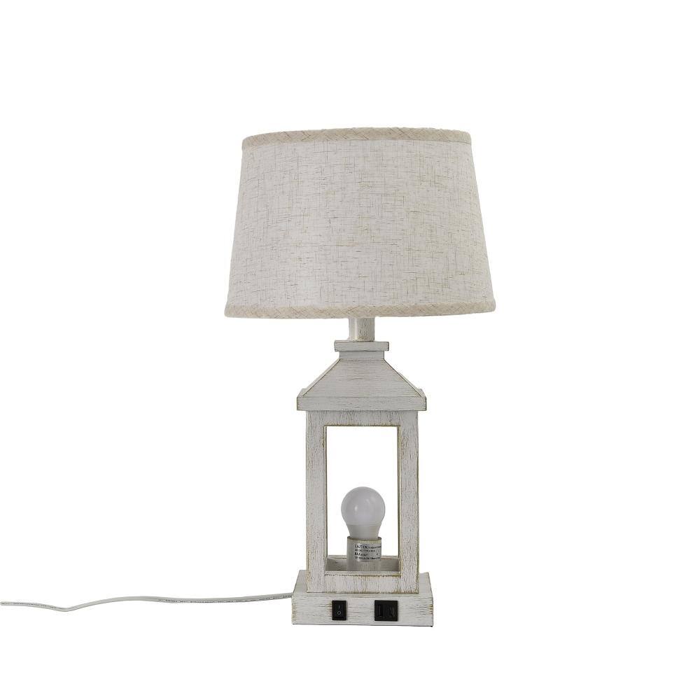 20.5 in. White Gold Dimmable LED Desk Lamp with Fabric Shade, Built-in USB for Bedroom, Office or Living Room (Set of 2) price history on PriceWatchPro