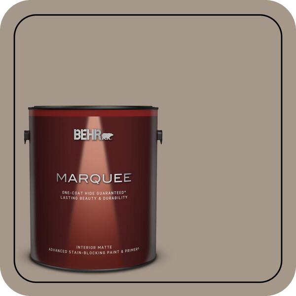 BEHR MARQUEE 1 gal. #N220-4 Shiitake One-Coat Hide Matte Interior Paint & Primer
