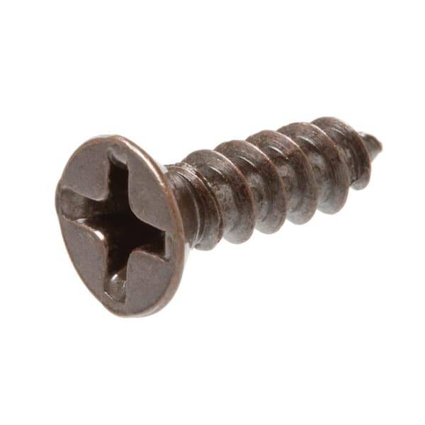 Crown Bolt 6 in. x 1/2 in. Bronze Plated Flat-Head Phillips Drive Decor Screw (4-Pieces)