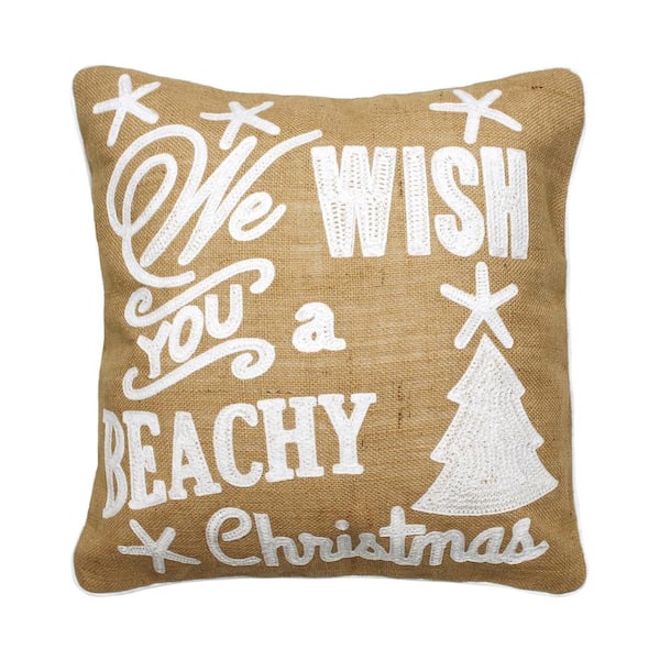 MOD LIFESTYLES 18 in. x 18 in. Beachy Christmas Pillow