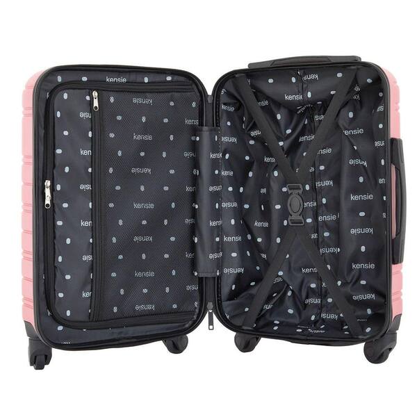 Kensie 20 in. Flowering Ginger Rolling Hard Case Carry-on with