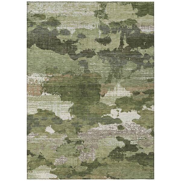 Chantille Machine Washable Indoor/Outdoor Abstract ACN2434 Olive 9 ft. x 12 ft. Area Rug
