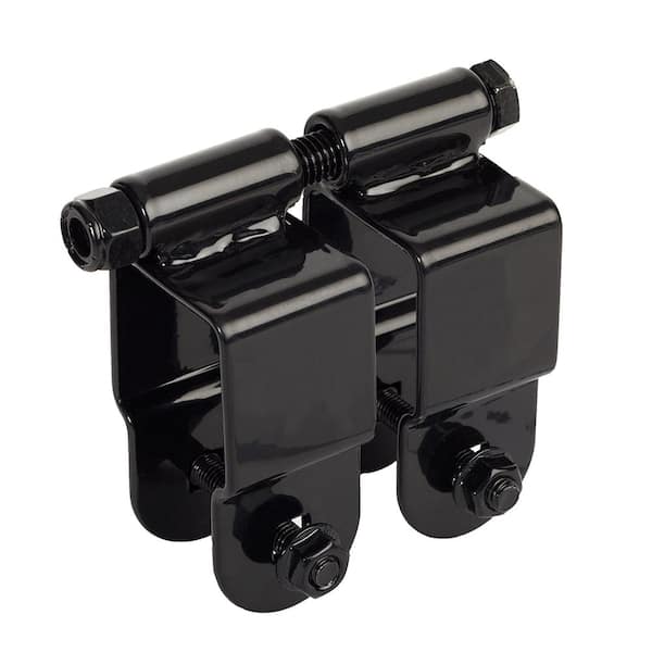 FORTRESS Versai 1.5 in. Black Steel Gate Fence Hinge Gate (2-Pack )