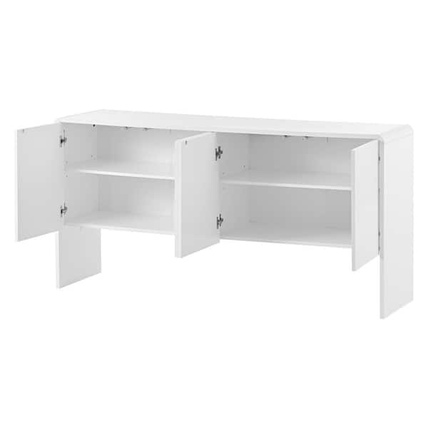 Unbranded 60 in. W x 15.7 in. D x 30 in. H Bathroom White Linen Cabinet