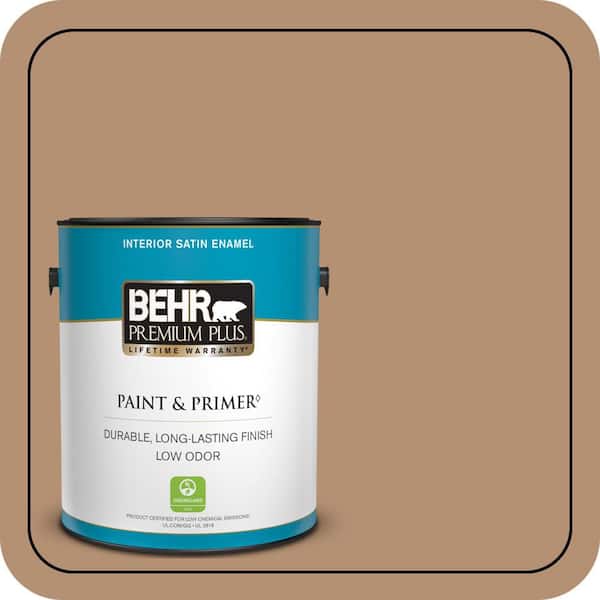 BEHR PREMIUM PLUS 1 gal. #S240-5 Poncho Satin Enamel Low Odor Interior Paint & Primer