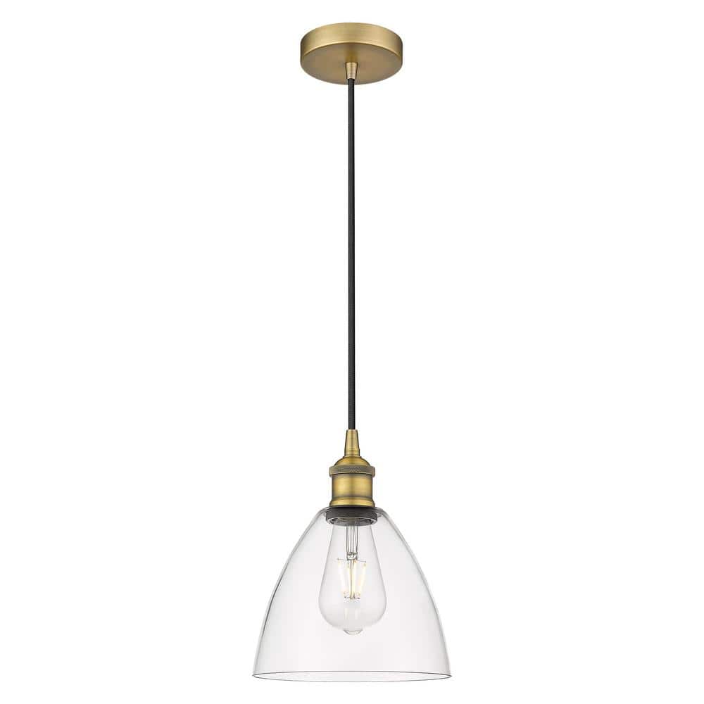 Edison Dome 60-Watt 1-Light Brushed Brass Standard Mini Pendant Light with Clear Glass Shade, No Bulbs Included price history on PriceWatchPro