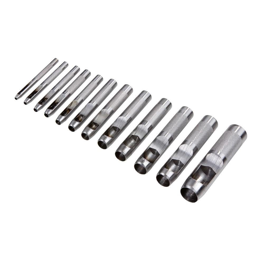 Round Hollow Punch Set Hand Tools Hole Punching Leather Gasket Carbon Steel YJdn 