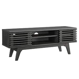 Render 46" Charcoal Media Console TV Stand Fits up to 50 in. with Adjustable Shelves