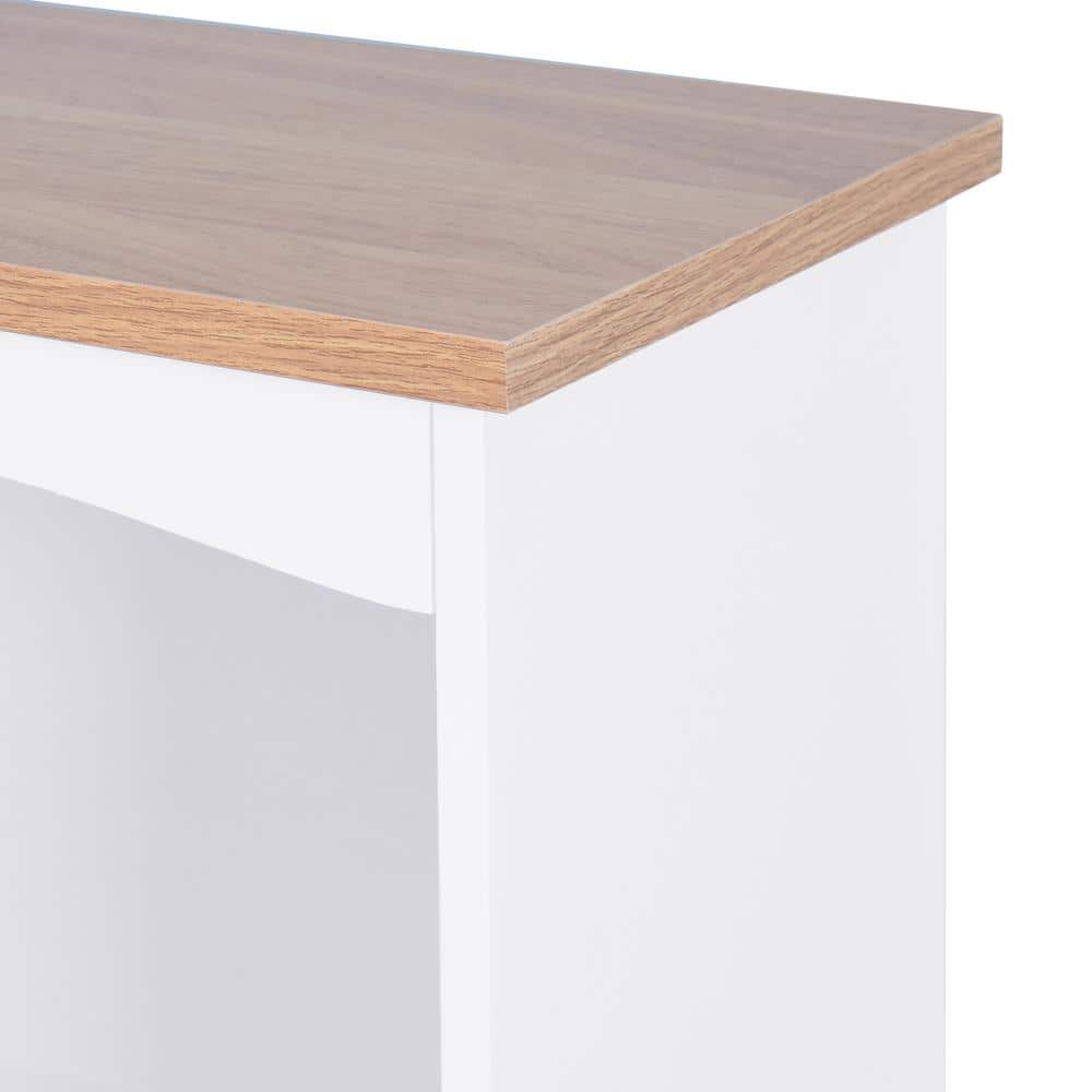 White Wooden Kitchen Storage Cabinet with Adjustable Shelves