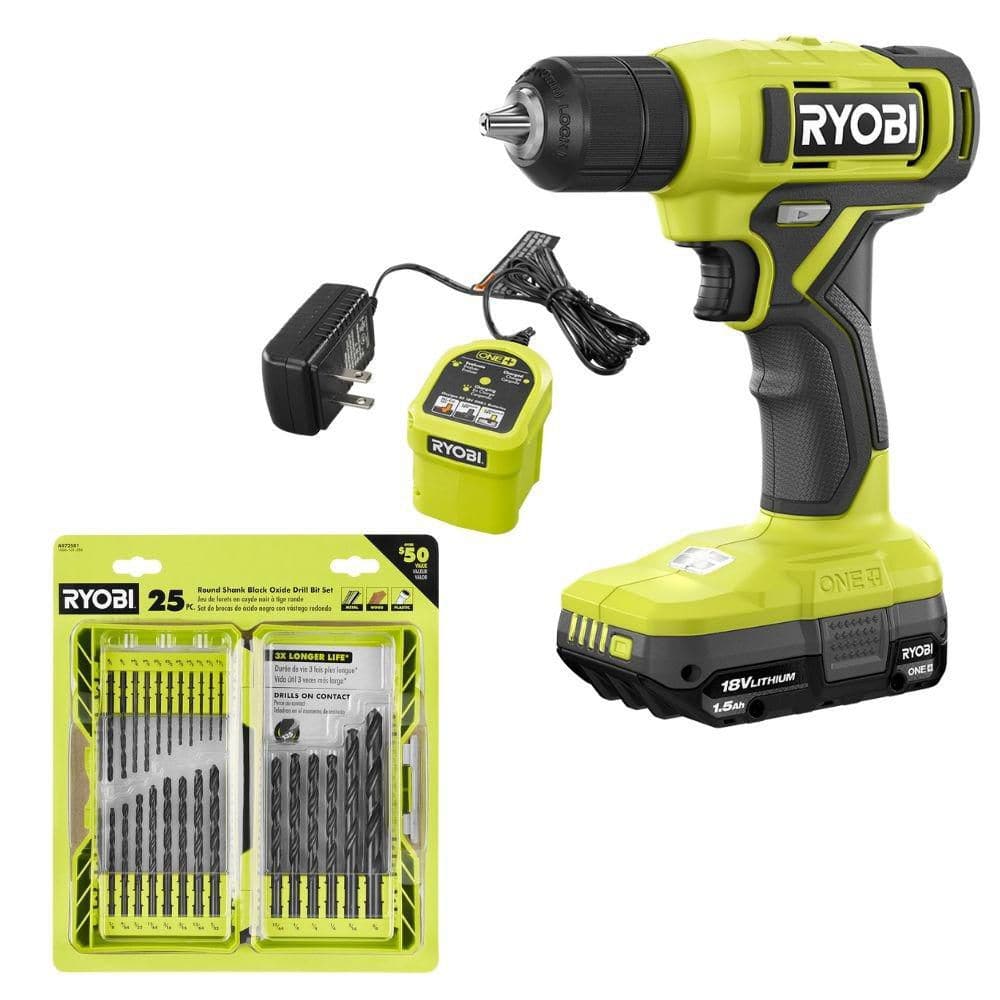RYOBI ONE+ 18V Cordless 3/8 in. Drill/Driver Kit with 1.5 Ah