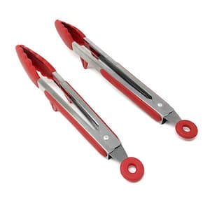 Premium 12 in. and 9 in. Stainless Steel Sturdy Heavy-Duty Kitchen Tongs (Sets of 2)