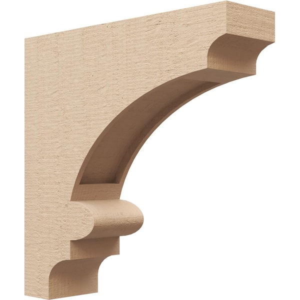 Ekena Millwork 4 in. x 16 in. x 16 in. Thin Diane Rough Cedar Woodgrain TimberThane Corbel, Primed Tan