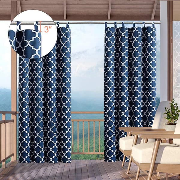 Indoor/Outdoor Single Window Curtain Panel Drape UV Ray Protected Water-Proof 