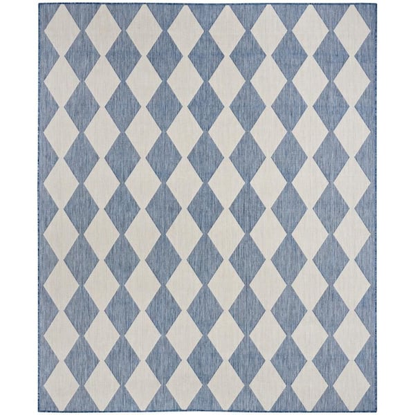 Positano Navy Blue 5 ft. x 7 ft. Diamond Contemporary Area Rug