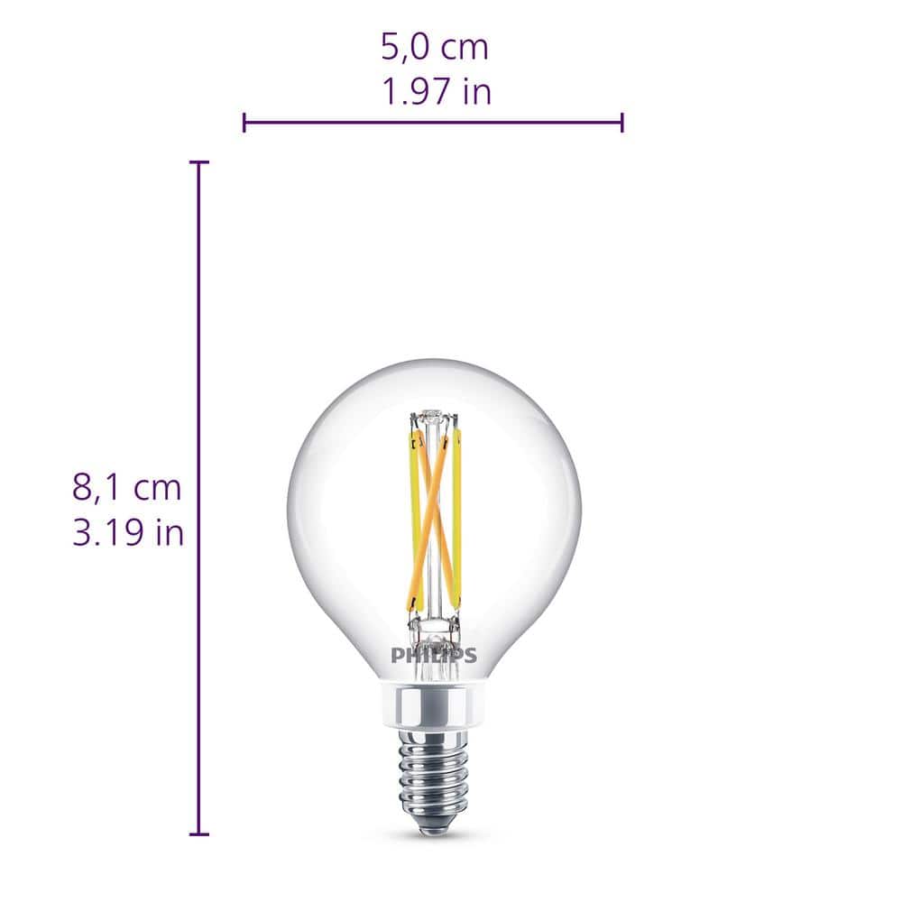 Eco-Friendly Clear Glass 60W LED Bulb 2-Pack with Dimmable Warm Glow