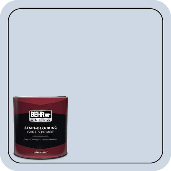 BEHR ULTRA 1 qt. #ICC-35 Blue Reflection Flat Exterior Paint & Primer